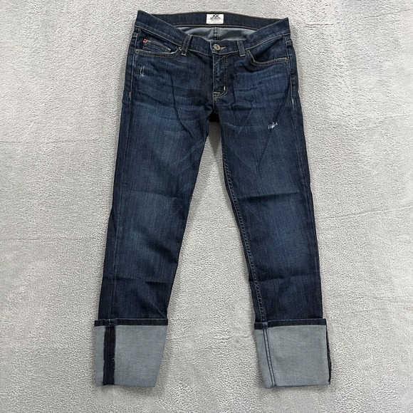H By Hudson Denim - Hudson Jeans Womens 27 Blue Skinny Cuffed Ankle Low Rise Y2K Distressed USA Made